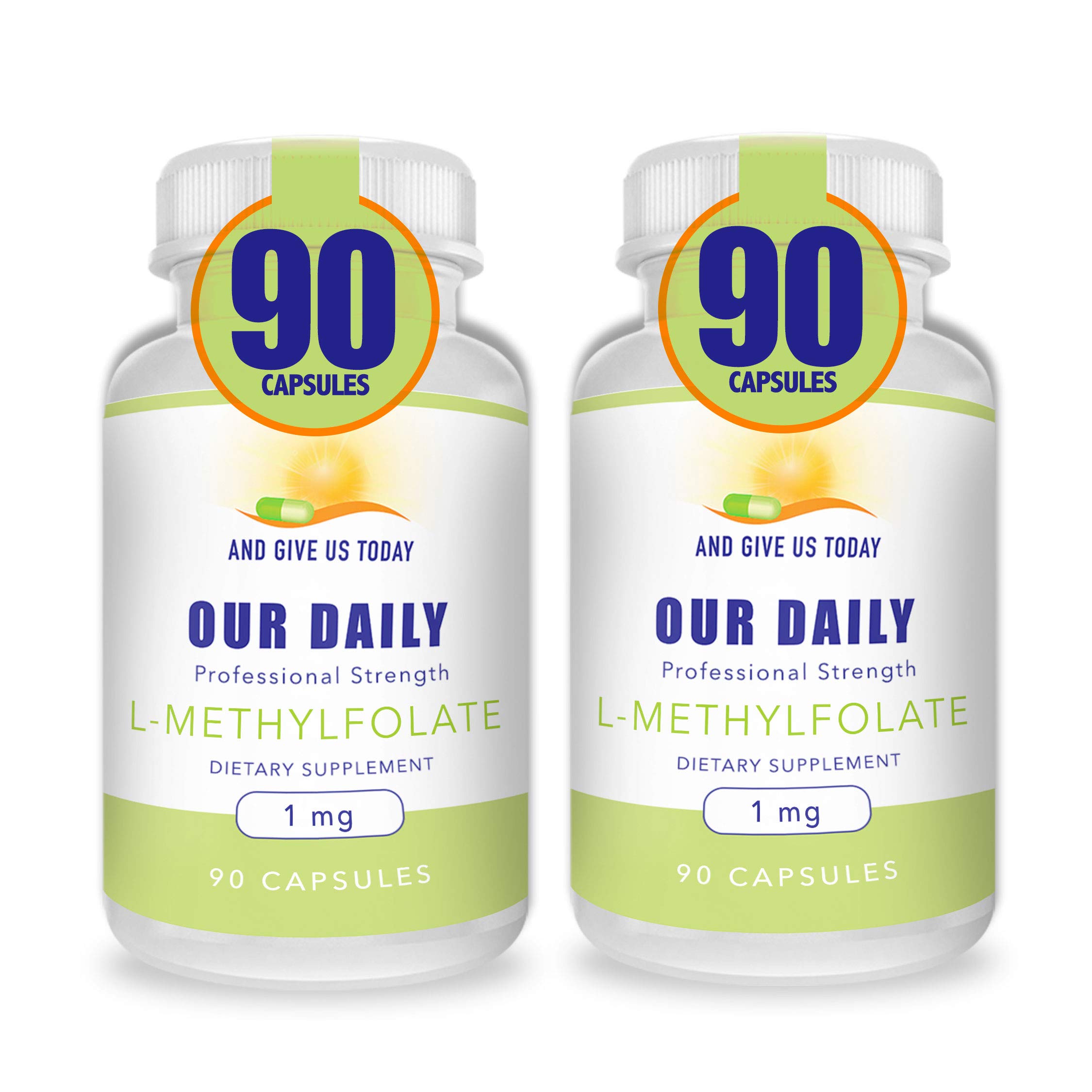 Our Daily Vites 2 PK L-Methylfolate 1mg / 1000 mcg Maximum Strength Active Folate, 5-MTHF, Filler Fr