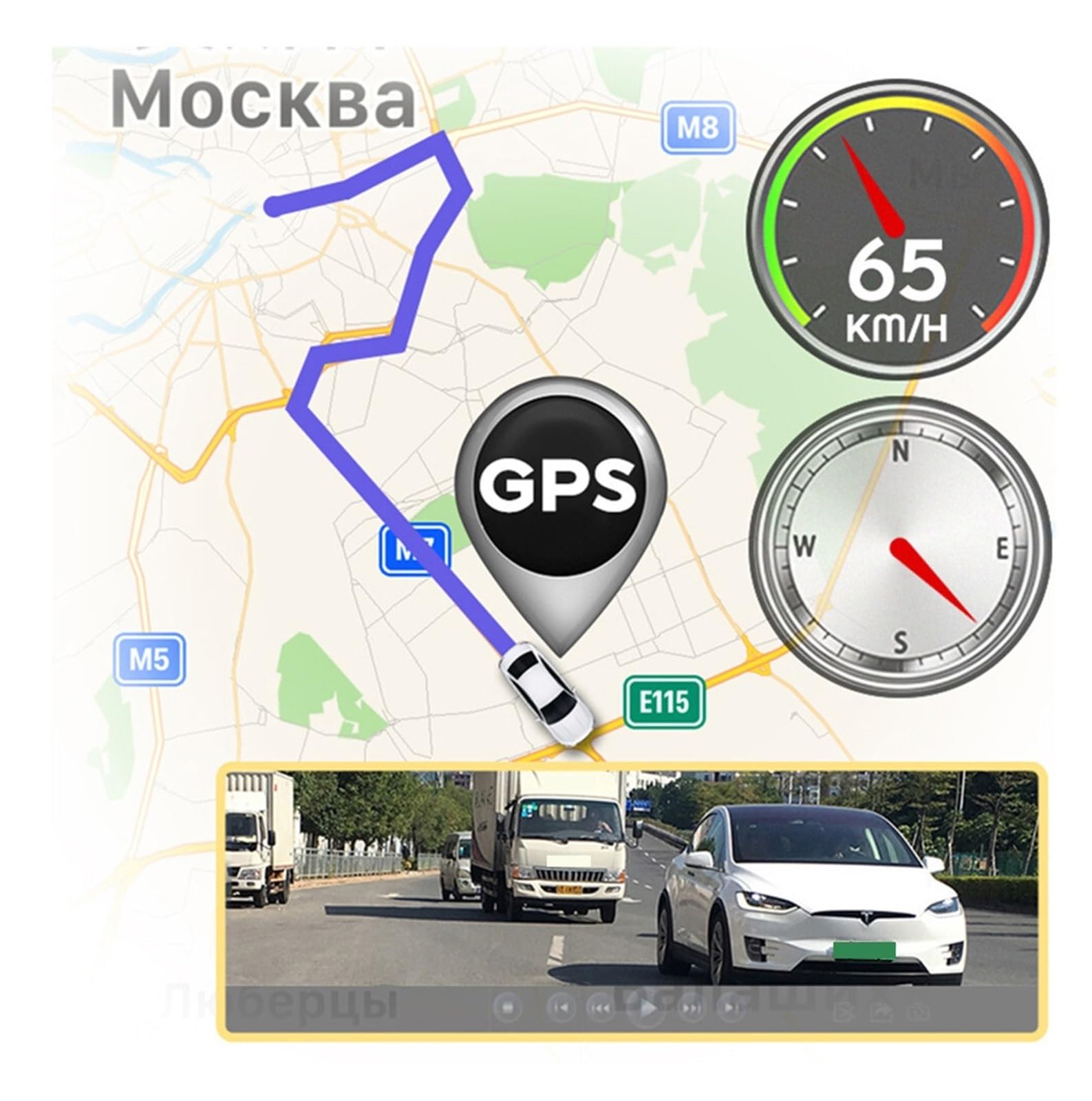 12 Cal 2160P 4K WIFI wideorejestrator samochodowy DashCam lusterko wsteczne GPS Track Auto rejestrator Night Vision 24H Park Super Widzenie Nocne(H33D,None)