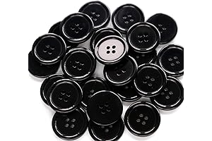 50 PCs 1” Caroline Buttons for Shirts Black Sew On Shank Buttons