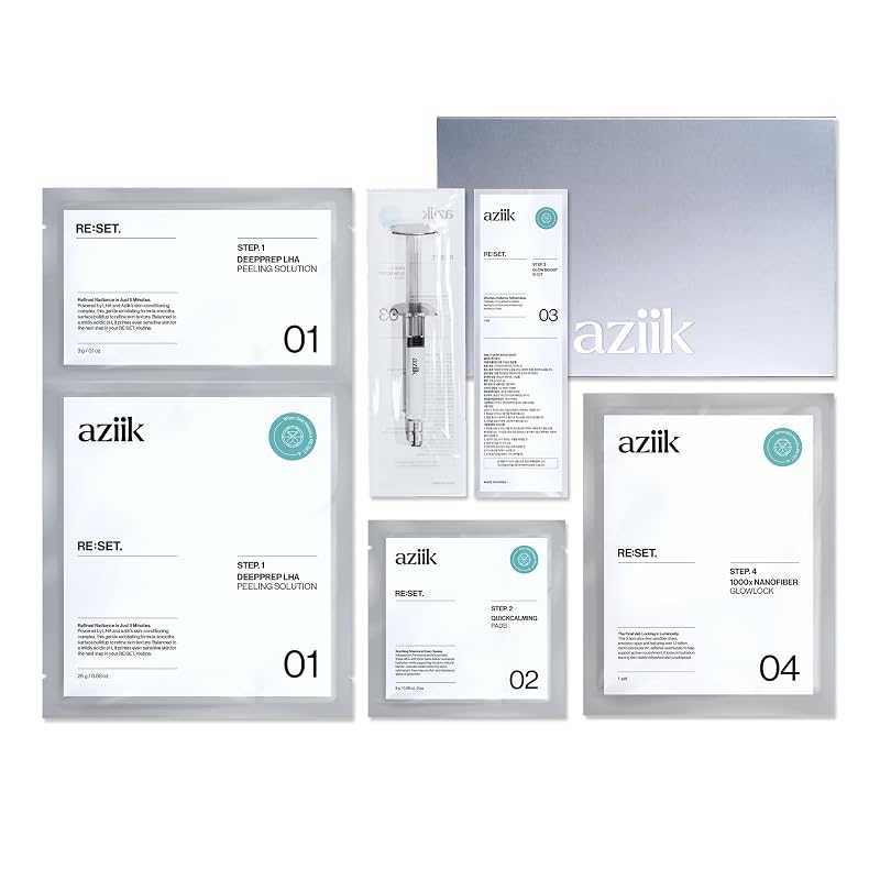 Kit facial aziik RE:SET com 4 etapas, niacinamida, ceramidas e ácido hialurônico