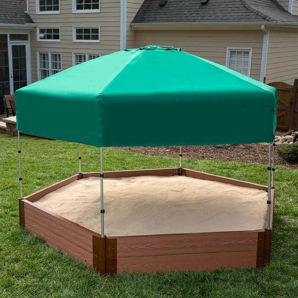 Frame It All Telescoping Hexagon Sandbox Canopy and Cover