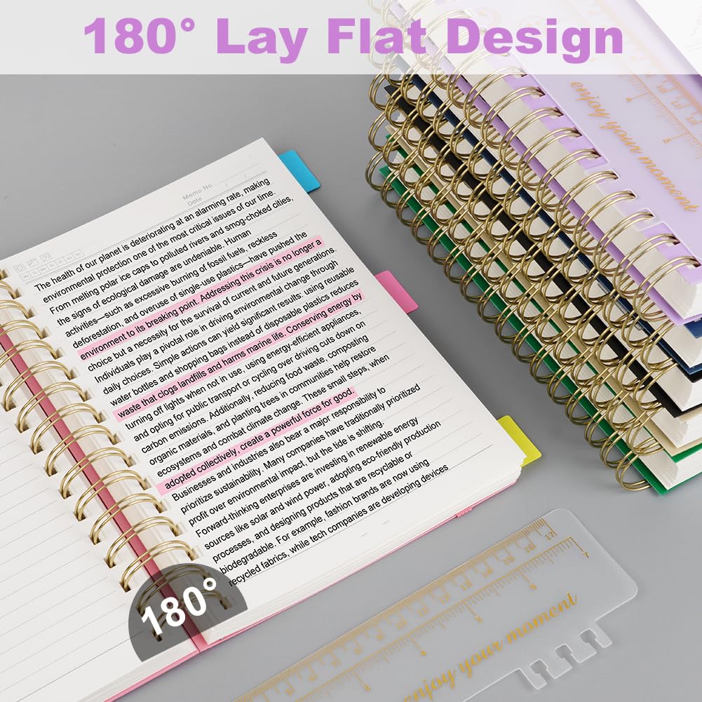Carnet A5 Ligné 300 Pages Spirale Papier 100g/m² Couverture Rigide PVC
