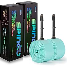 2-Pack SPINGO Gravel TPU Inner Tube 700C x 35C-43C with Metal Valve, 60g Ultralight TPU Tubes with 48mm/ 60mm Presta Valves for Gravel Bike Portable Spare Tire for Training and Cycling