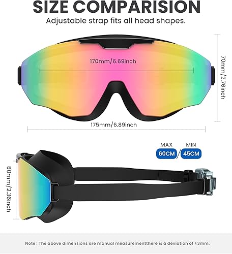 Miniatura 4 de NSSIW Gafas de natación para adultos, para natación, sin fugas, con protección UV400, antivaho y amplia visión para hombres y mujeres, paquete de 3
