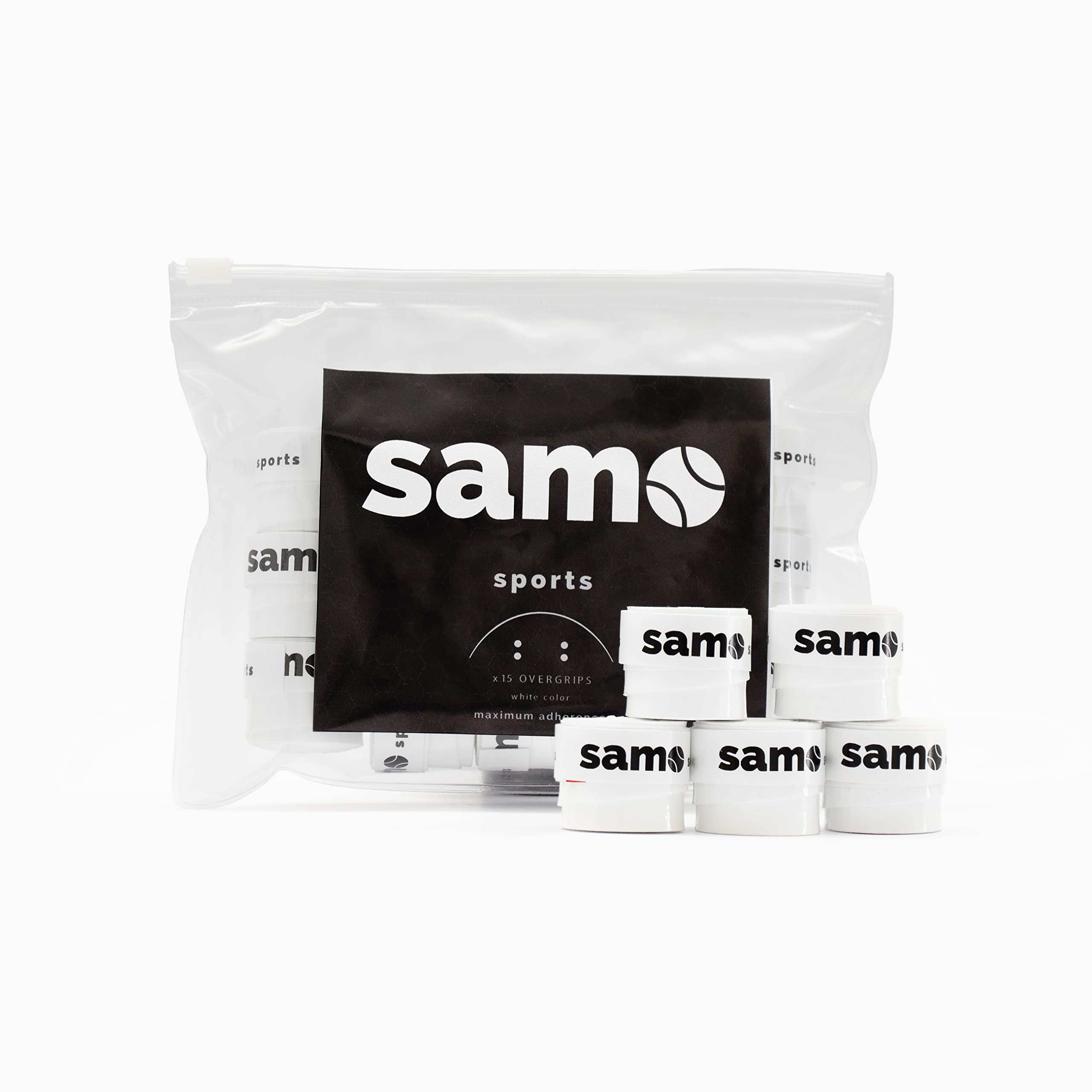 SAMO Sports| Pack 15 Overgrips para Pala de Padel o Raqueta de Tenis| Grips Lisos de máximo Agarre