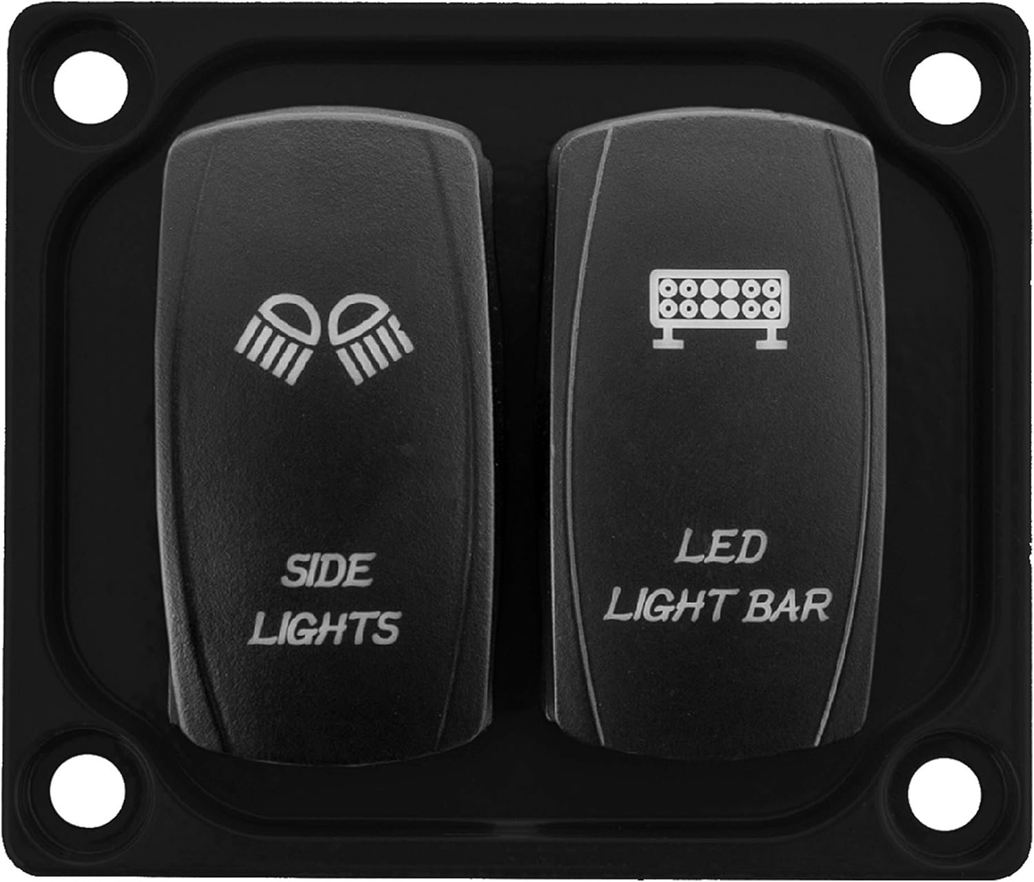 STV Motorsports Auto Dash Switch Panel for 2 Rocker Toggle Switches fits Car Truck RV UTV Marine Boat – Made in The USA (Black)