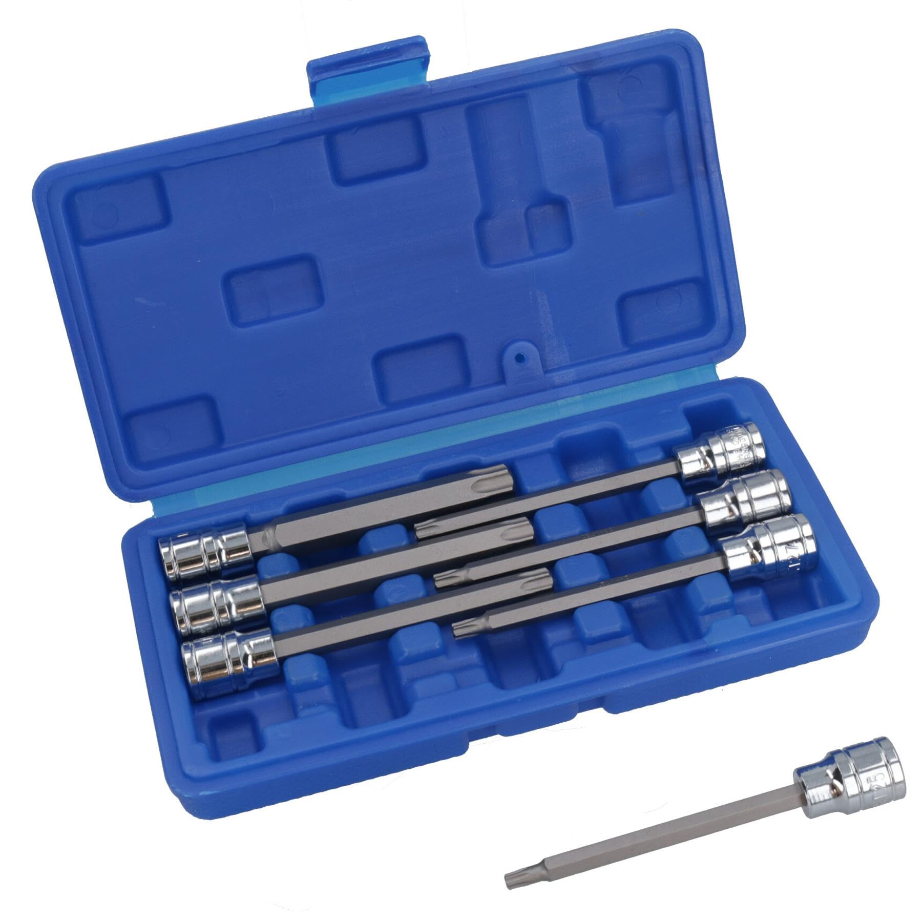 Ab Tools Men's Blue Us Pro 1373 8Pc 3/8''Dr Star Bit Socket, Long Torx Tamper, Security Set T25-T60,