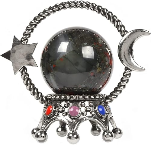 Miniatura 1 de Justinstones Piedra de sangre africana, esfera lunar, superficie luna, textura de 1.575 in, bola de piedras preciosas de cristal curativo,