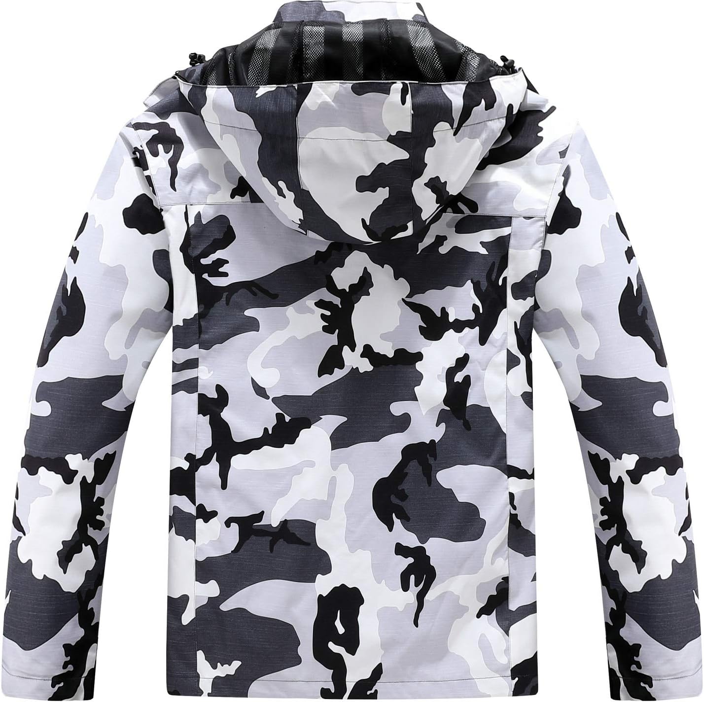 OTU Men’s Lightweight Waterproof Hooded Rain Jacket Outdoor Raincoat Shell Jacket for Hiking Travel