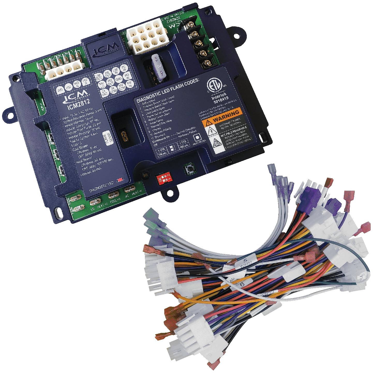 ICM Controls ICM2812-KIT Universal Furnace Control Board Kit – 24 VAC HSI Replacement for White-Rodgers 50M56U-843 & 200+ Models
