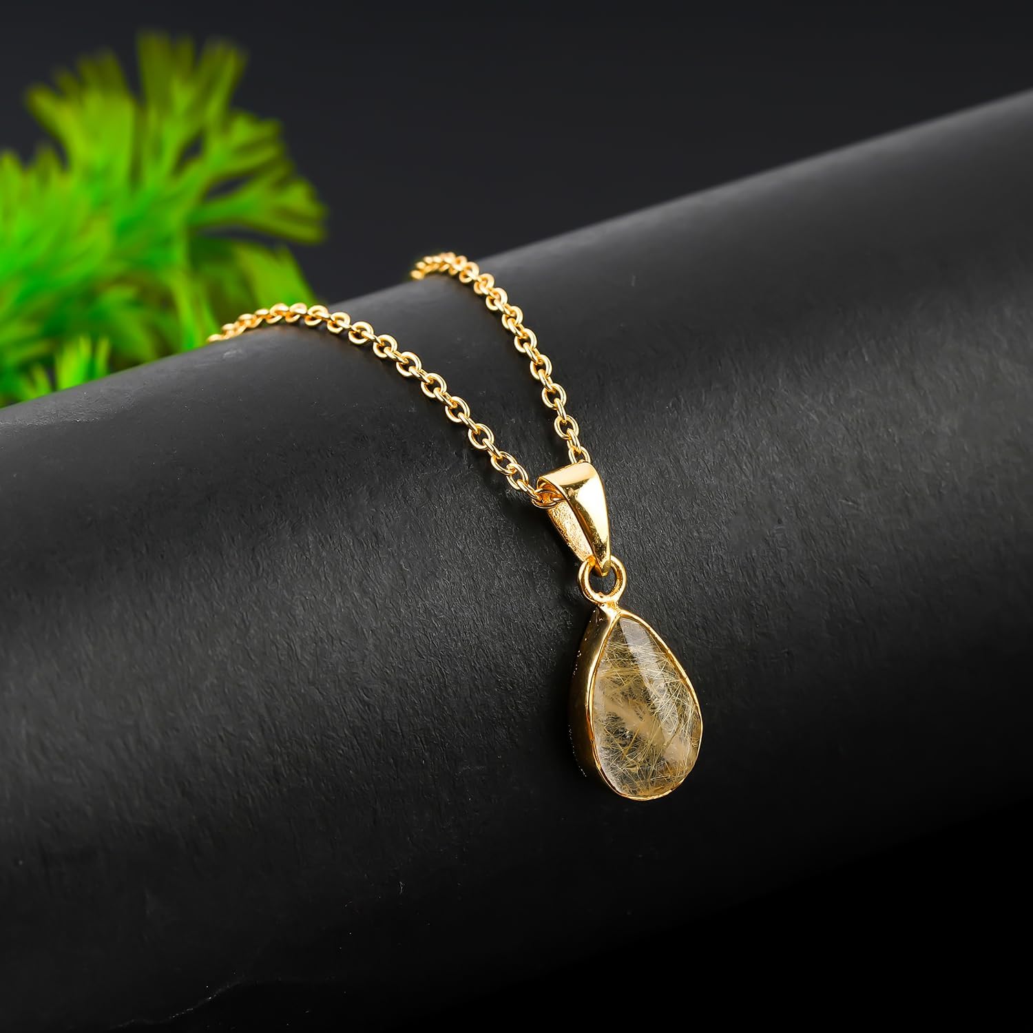 AAA Grade Natural Gemstones Cabochon Dainty Necklace, Polished Stones Pendants, Handmade Bohemian Jewelry, 14K Gold Plated Chain, Healing Crystals, Christmas Gift for Women, 18inch