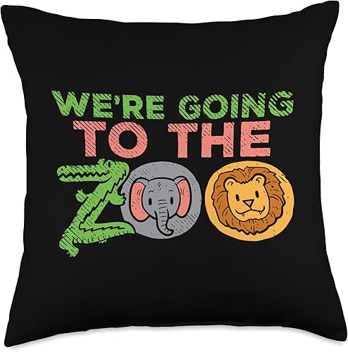 Miniatura 5 de Going to The Zoo Trip Safari Visit Adventure Wildlife Kids - Almohada de 16 x 16 pulgadas, multicolor