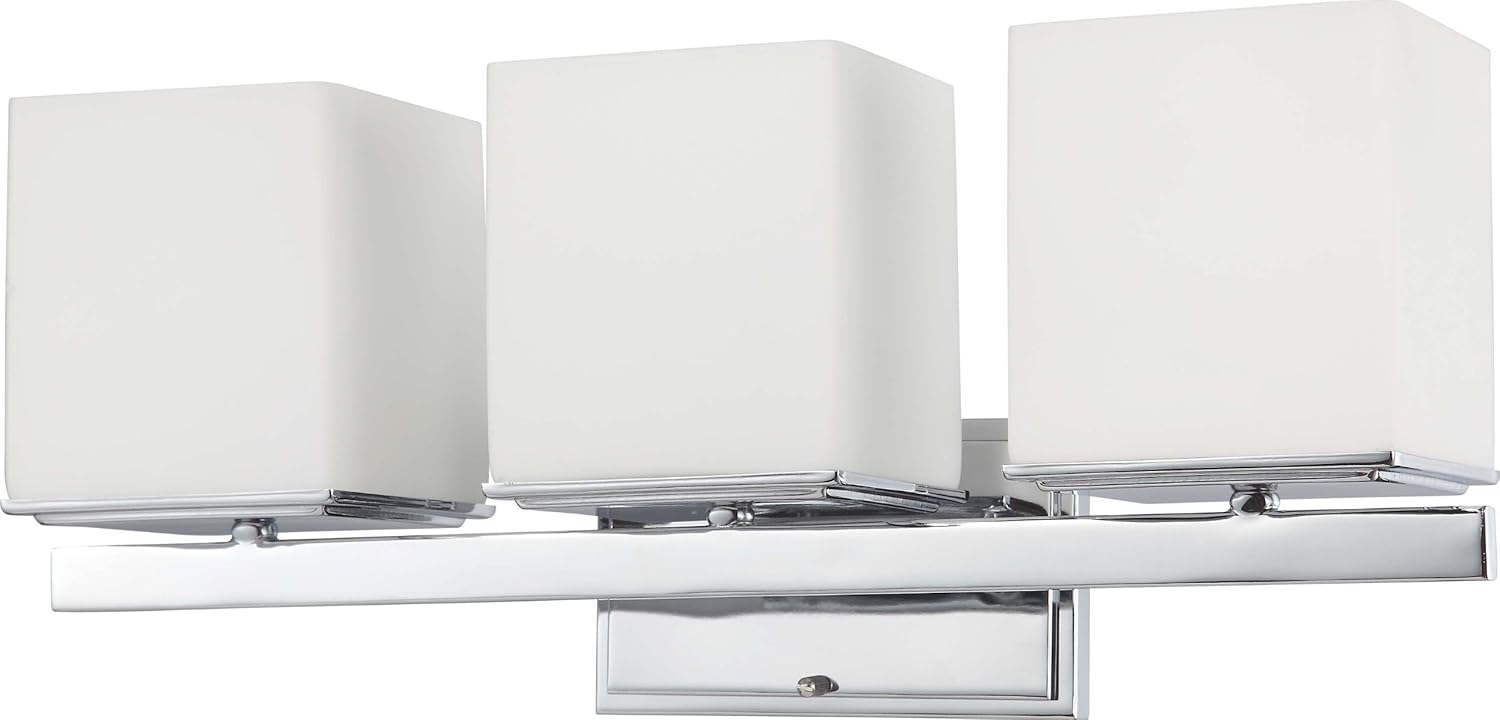 Nuvo Lighting 60/4084 Four Vanity Bento Light Fixture, Unknown, Satin White/Polished Chrome