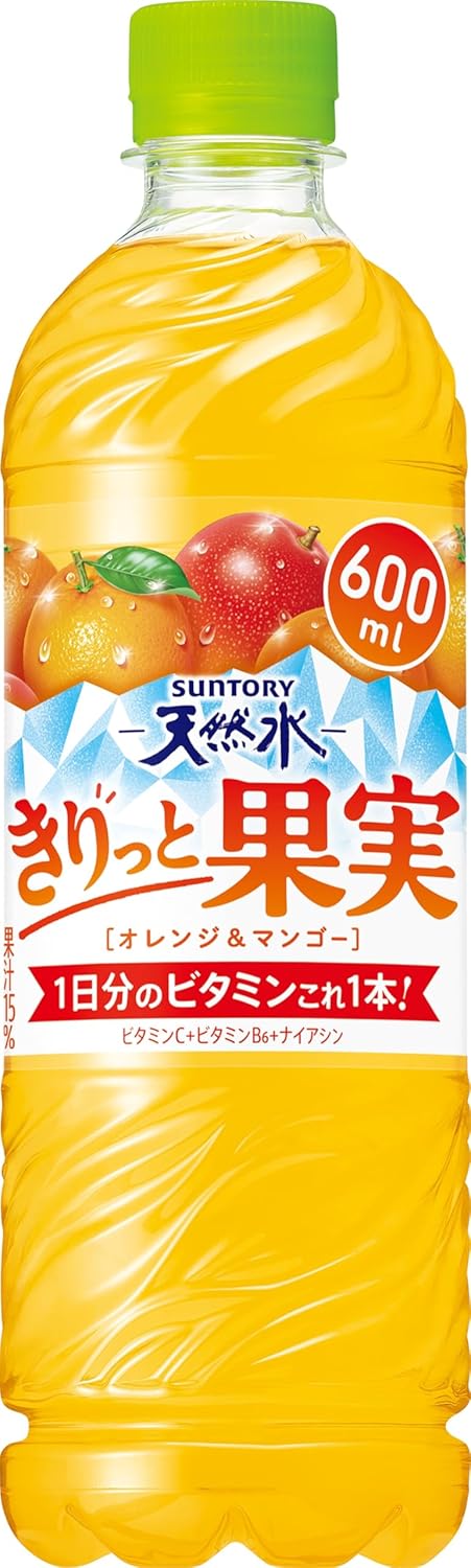 サントリー 天然水 きりっと果実 オレンジ&マンゴー 600ml×24本 まとめ売り実施中