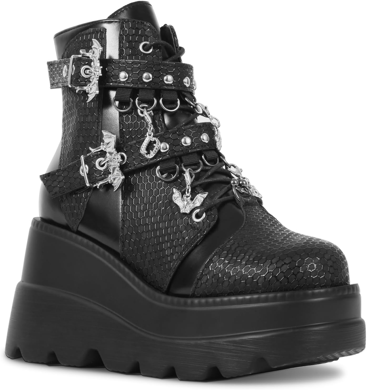 Goth Women Chunky Ankle Boots - Waterproof Design