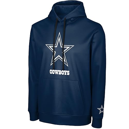 NFL Men's Official Primary Logo Wordmark Polyester Pullover Hoodie Sweatshirt