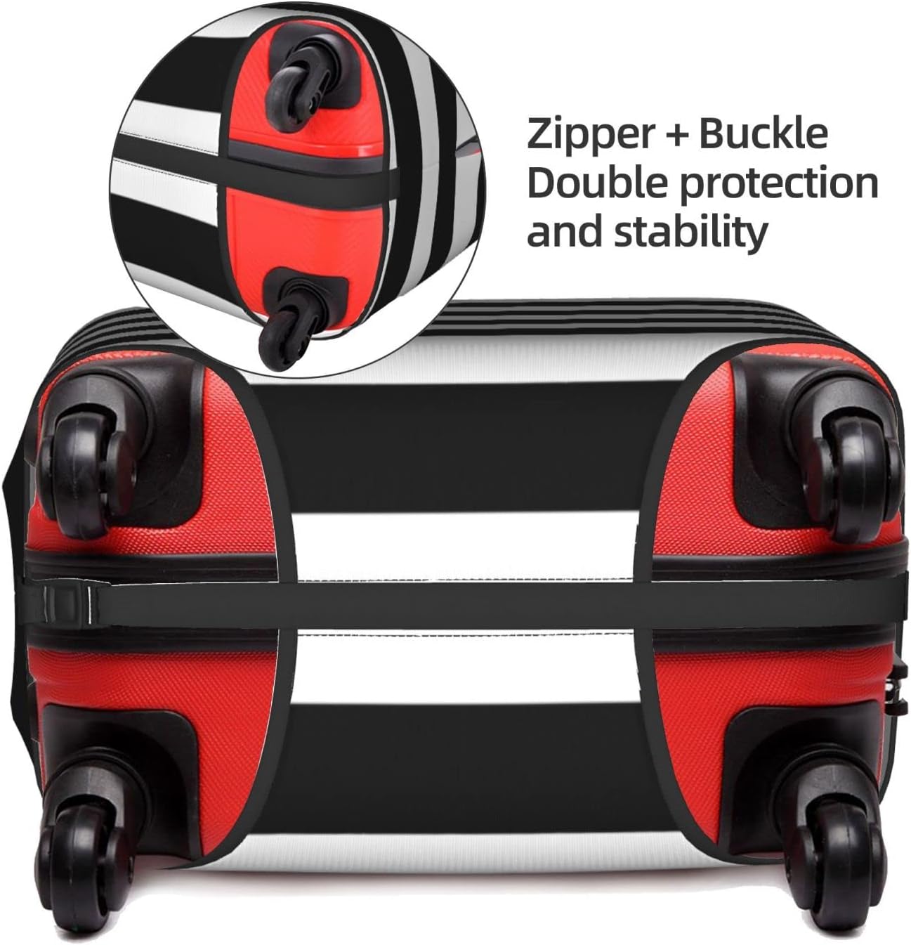 review Travel Luggage Cover Black And White Striped Elastic Suitcase Protector
