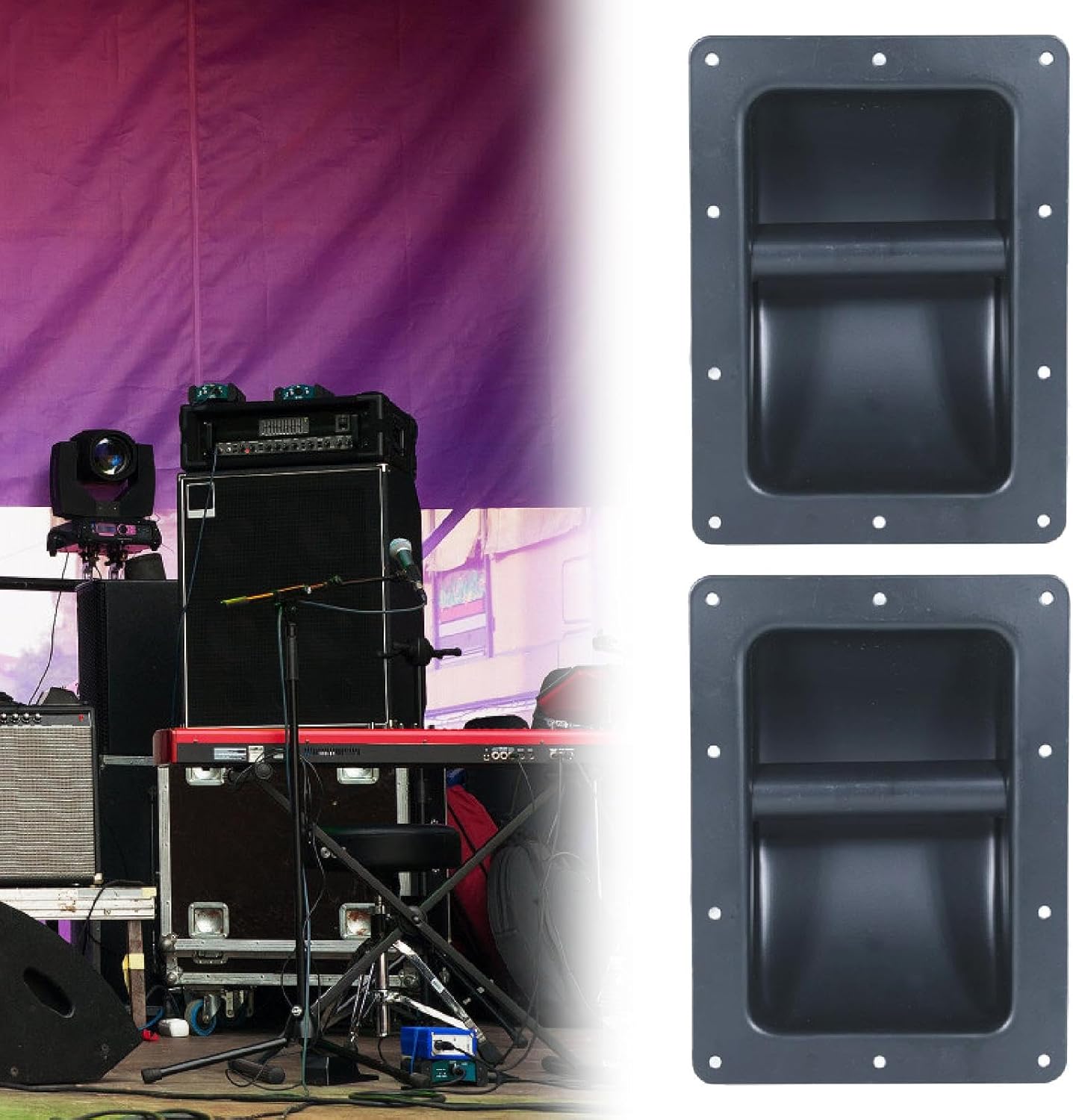 2X Speaker Handles Installation Holder Loading Case Replacement Speaker Carrying Pulling Lightweight Accessories Heavy Duty, M