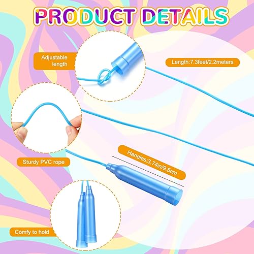 Miniatura 3 de Poen Juego de 16 piezas desmontables de aro y cuerda de saltar ajustable para niños, equipo de cuerda de saltar para fitness, adolescentes, adultos,