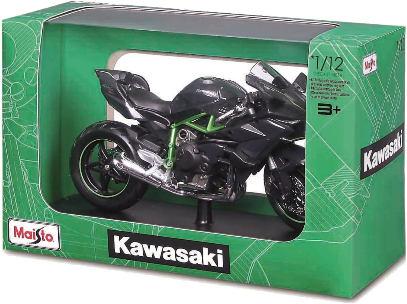 Maisto Kawasaki Ninja H2R Motorbike - 1:12 Scale - Incredibly Detailed Die-Cast Replica Collectible Motorcycle Model