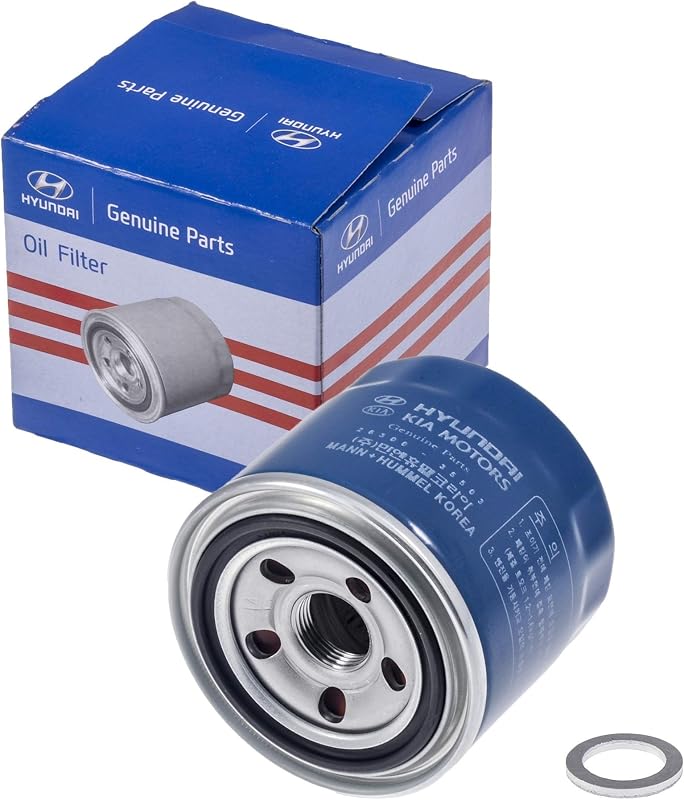 Filtro de óleo do motor HYUNDAI 26300-35504 com junta do bujão – 1 unidade
