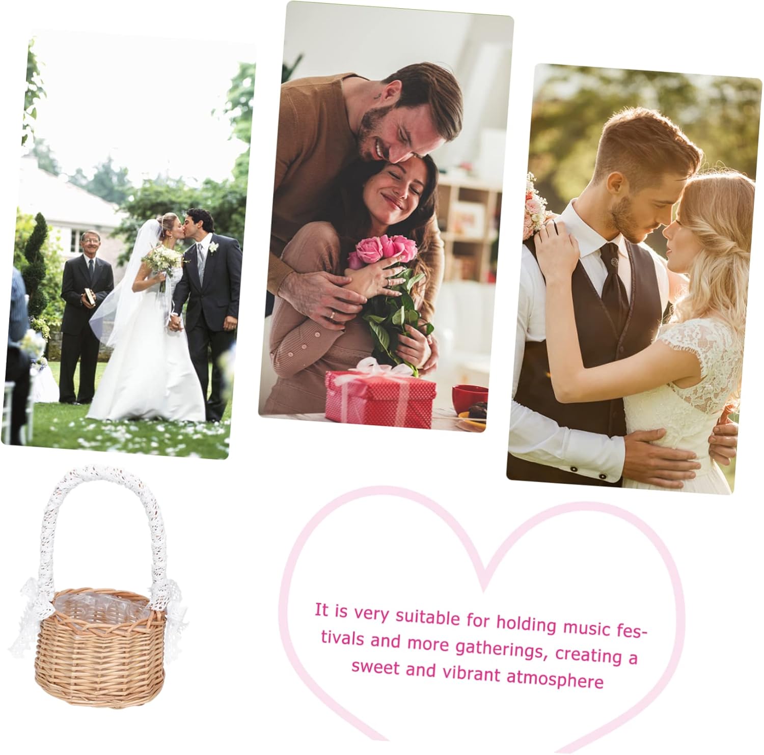 Zerodeko 4pcs Hand-woven Rattan Flower Basket Multi-purpose Portable Woven Storage Basket for Home Decor Wedding Floral Arrangements Picnic Use Khaki