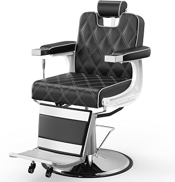 OmySalon Vintage Barber Chair All Purpose Wide Seat, 360 Swivel,Reclining Salon Chair Heavy Duty for Barbershop Beauty Spa Shampoo