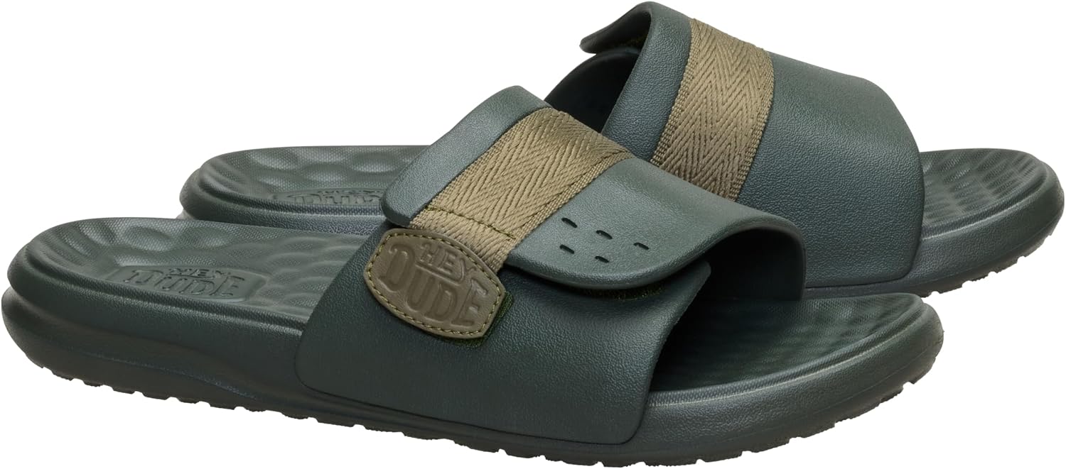 HEYDUDE Men's Wave ALT Slide | Lightweight EVA Sandal with Adjustable Strap and Flexible Travel Ready Outsole