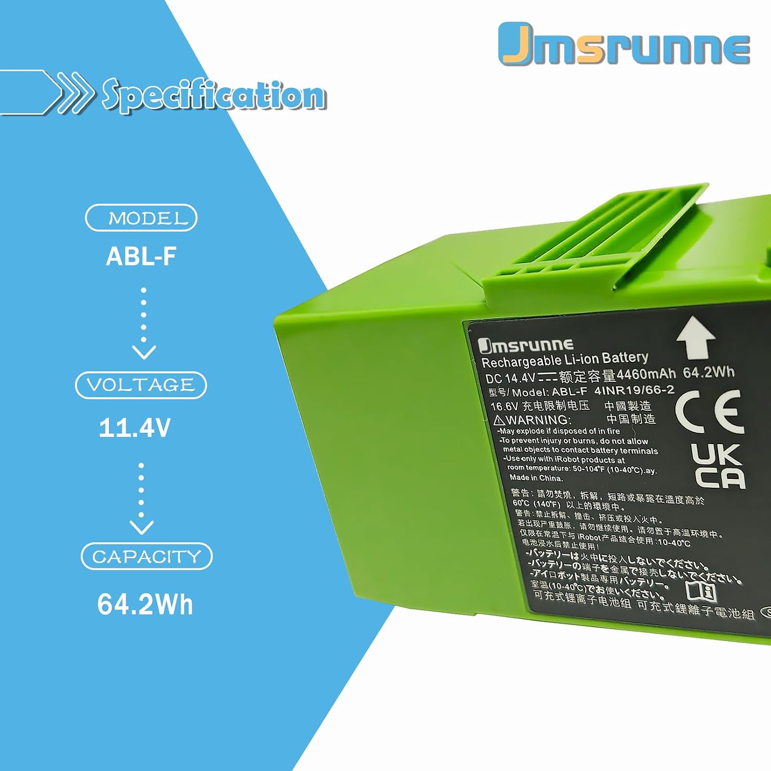 64.2Wh ABL-F Vacuum battery for Roomb i7 i7+ 7150 7156 7158 7550 7558 i8 i8+ i6 i4 4150 i4+ 4552 4550 i3 i3+ 3150 3158 3556 3550 3558 e5 e5152 e5154 e5158 e5150 e6 e6198 6198 J7 7550 J7550 7150