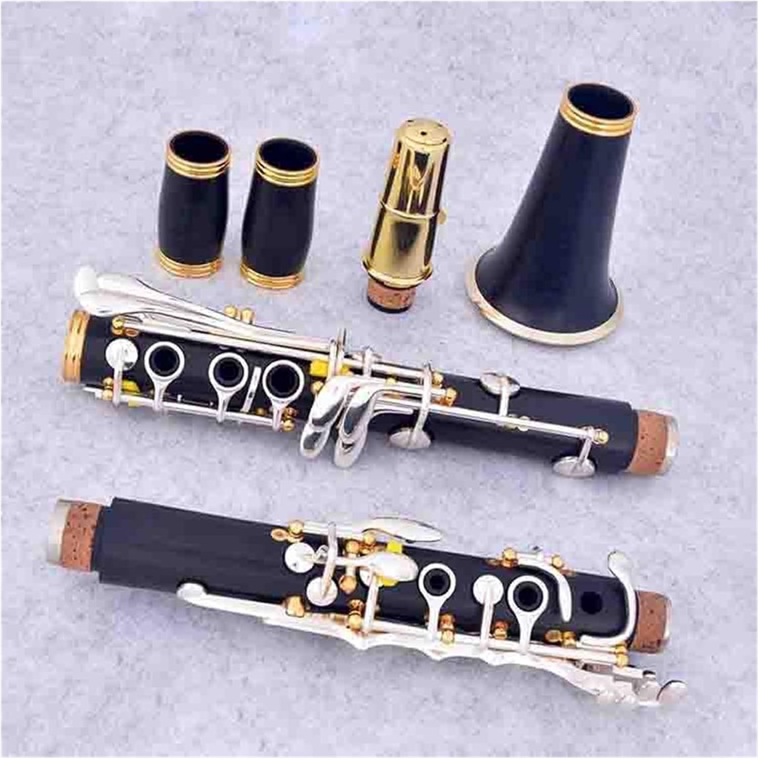 Professional Ebony Clarinet Bb17 Key Silver Plated Copper Clarinet Instrument