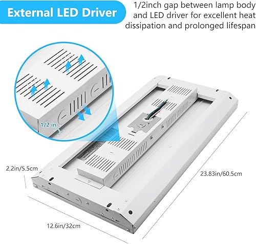 Miniatura 3 de CINOTON Luz LED lineal de alta bahía de 105 W, 2 pies con certificación UL para tienda, 14175LM 135LMW 120-270V, luz LED de tienda de alta bahía,