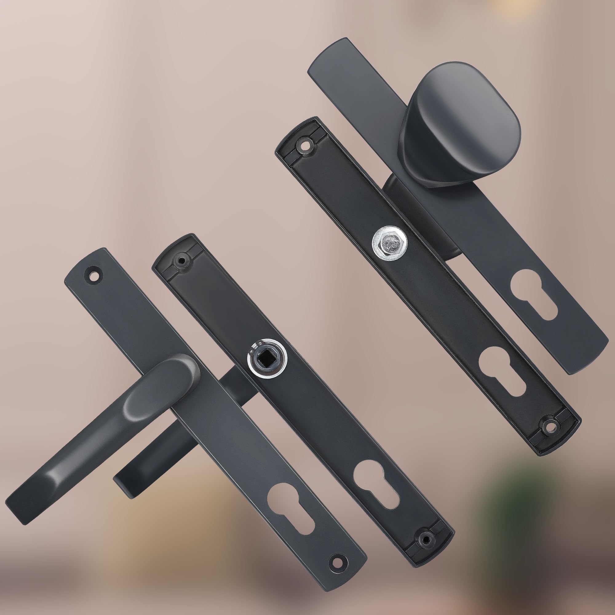 KOTARBAU® - Tirador de puerta de aluminio de 92 mm, cilindro perfilado, mango largo para puerta interior