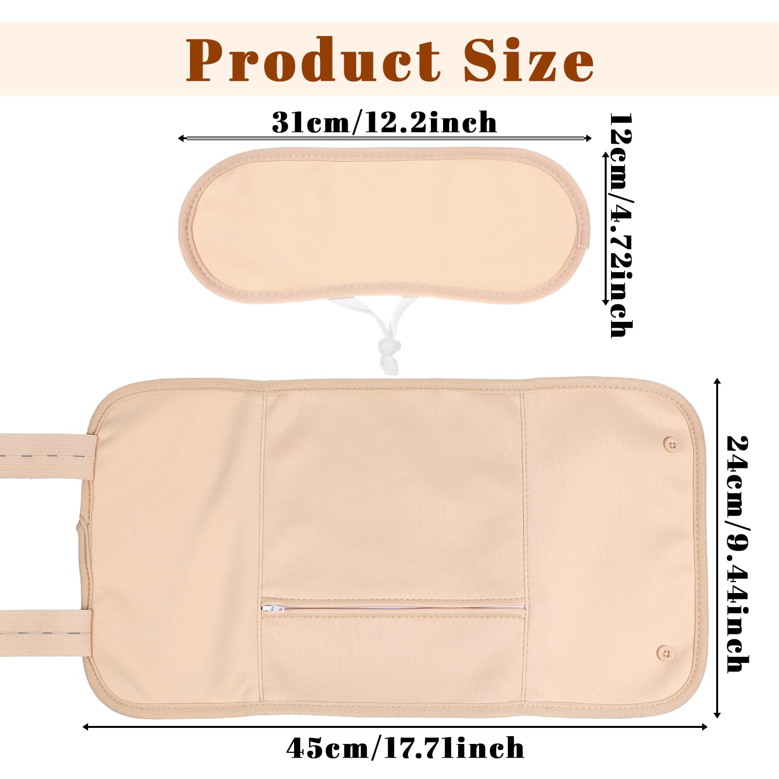 2 Stück Castor Oil Pack Kit, Rizinusöl-Packung Wiederverwendbare Rizinusöl Packungen Bauch Hals Rizinusölpackung Verstellbare Elastische Träger Castor Oil Wrap für Bauch Hals(Ohne Rizinusöl)