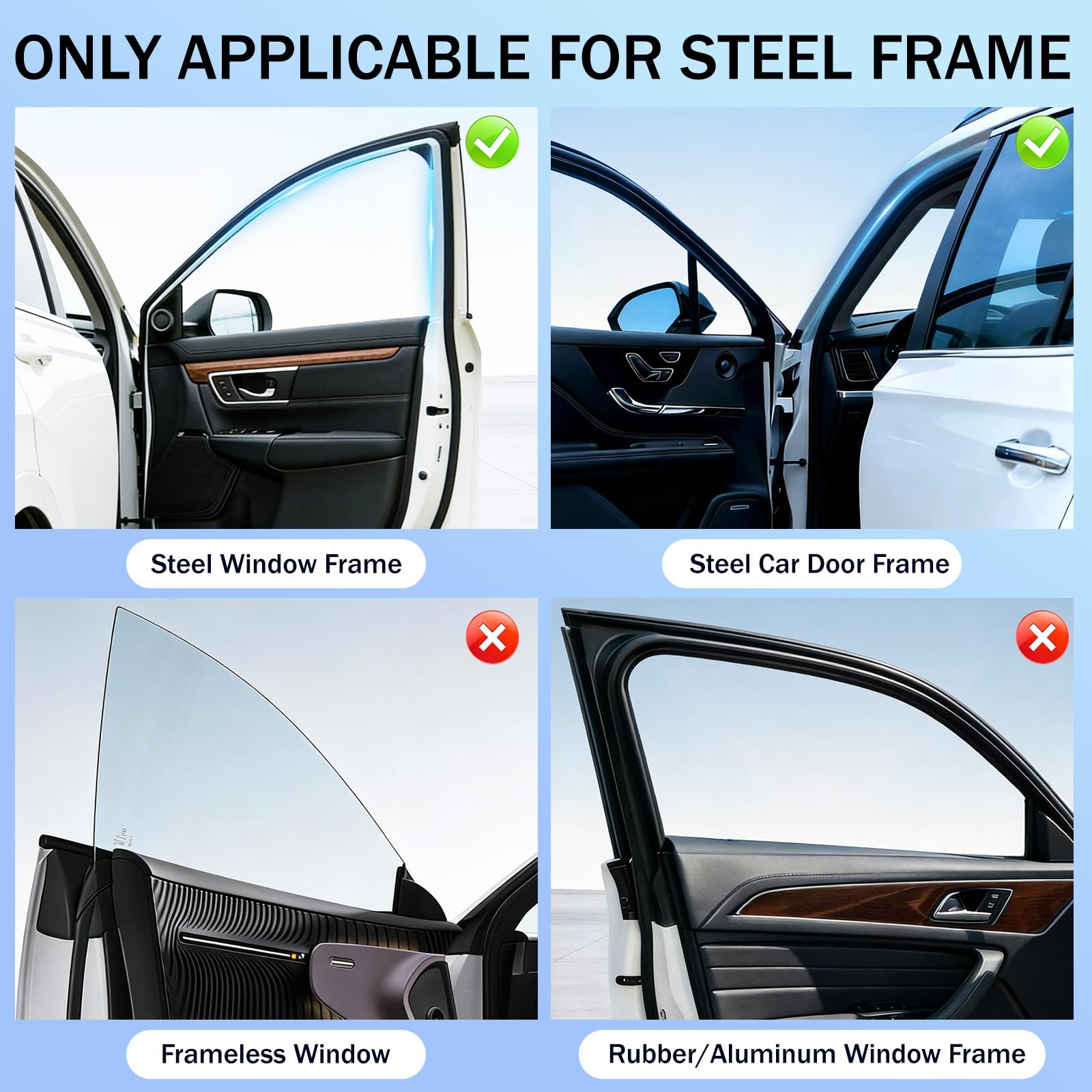 YGYQZ Sonnenschutz Auto Seitenscheibe, 4Pcs magnetisch für Vordere & Hintere Seitenfenster, Verdunkelungs Sonnenschutz mit UV & Hitzeschutz für Baby Sicherheit und Auto Innenraumschutz beim Fahren