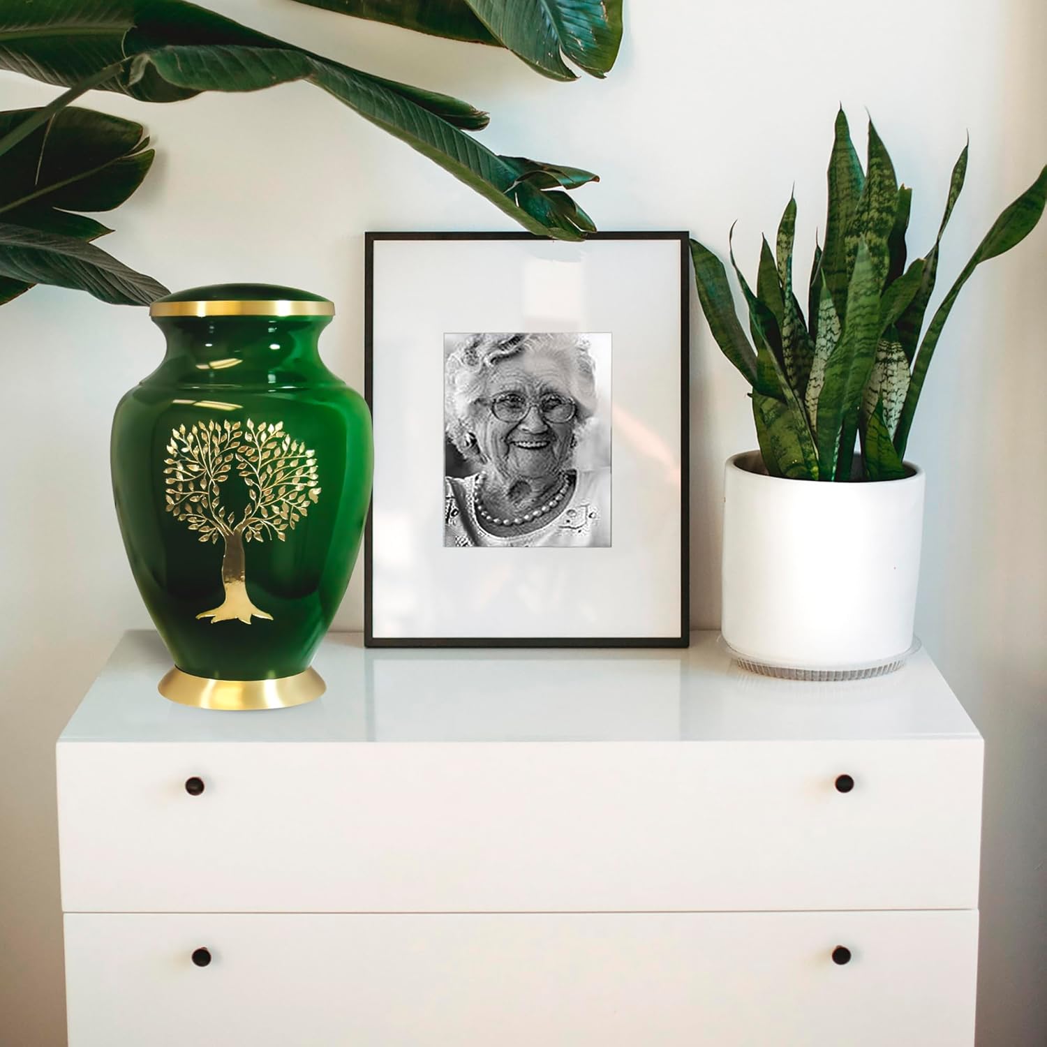 Trupoint Memorials Cremation Urns for Human Ashes, Tree of Life Decorative Burial Urn for Adult Men and Women, Large Green - Image 8