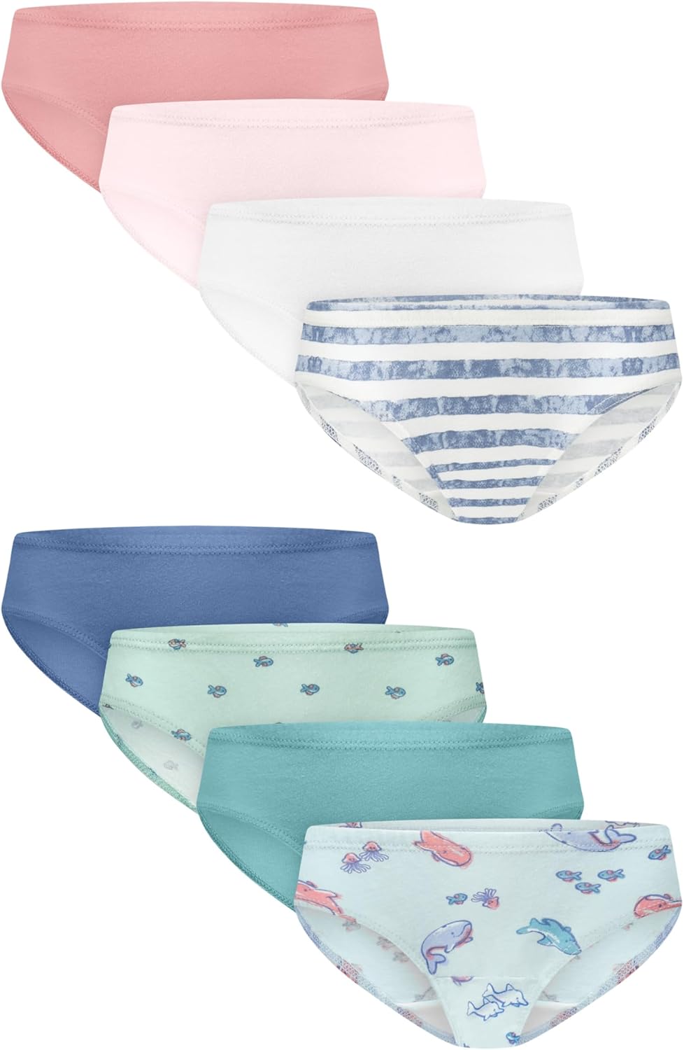 Hanes girls Organic Underwear, Brief & Hipster, Toddler & Girl Sizes, Pure Comfort Organic 100% Cotton Panties, 8-pack