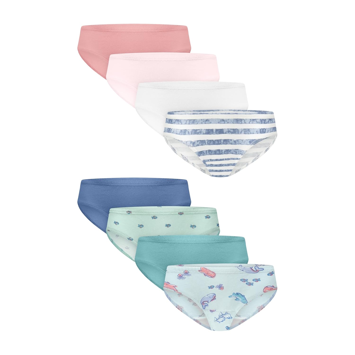 Hanes Girls Organic Underwear Brief Hipster Toddler Girl Sizes Pure Comfort Organic 100 Cotton Panties 8-pack