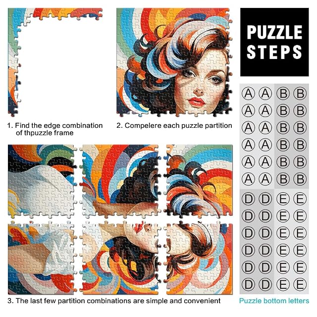 Foto 3 de 6 de Puzzle de 1000 Piezas para Adultos Vibrancia y Glamour 2 Juegos Divertidos para la Familia Decoración…