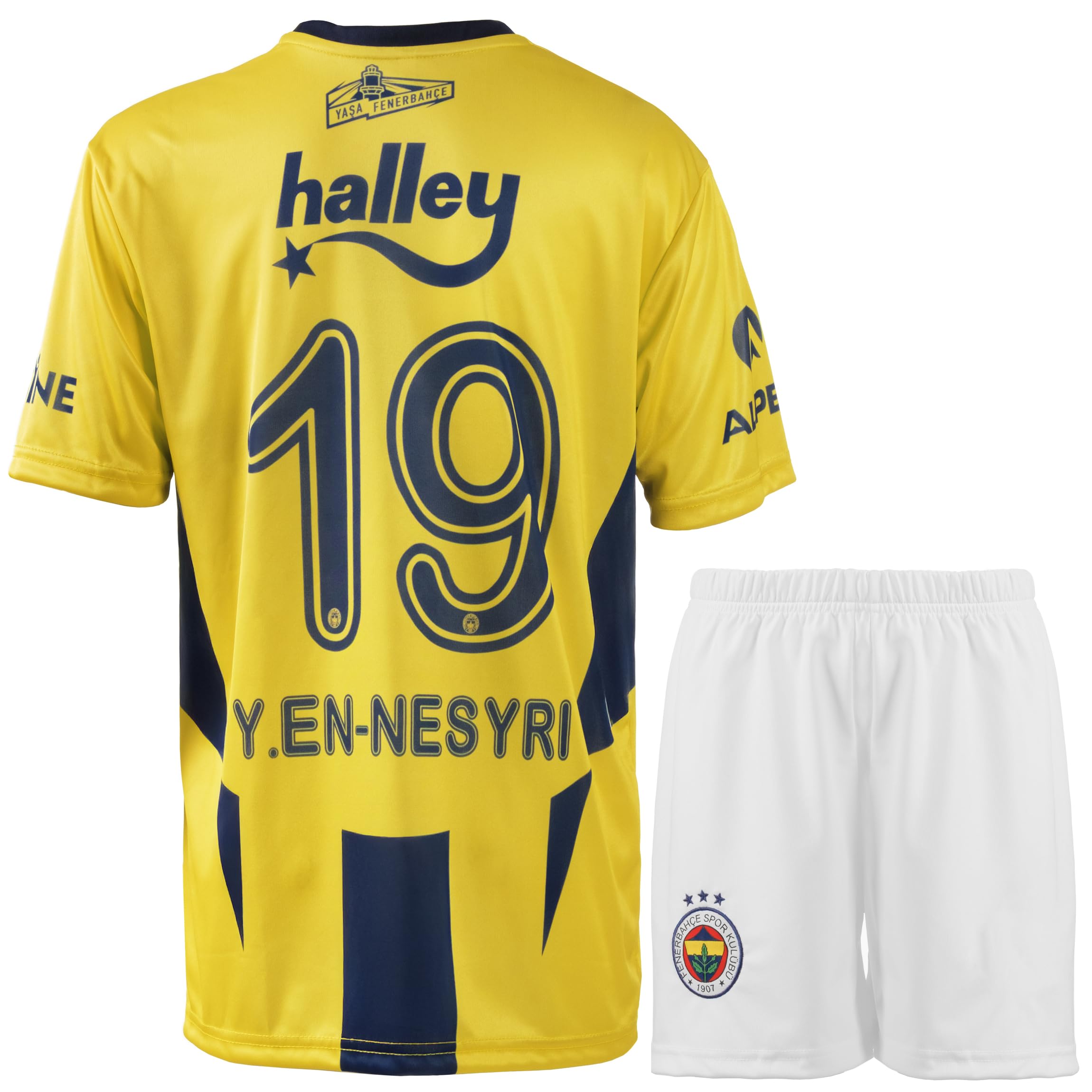 Fenerbahce Anderson Talisca, Youssef En-Nesyri Kids Jersey, Children's Football Training Jerseys for Boys, Comes with Shorts (4-13 Years, 128-176) Yellow #19 164