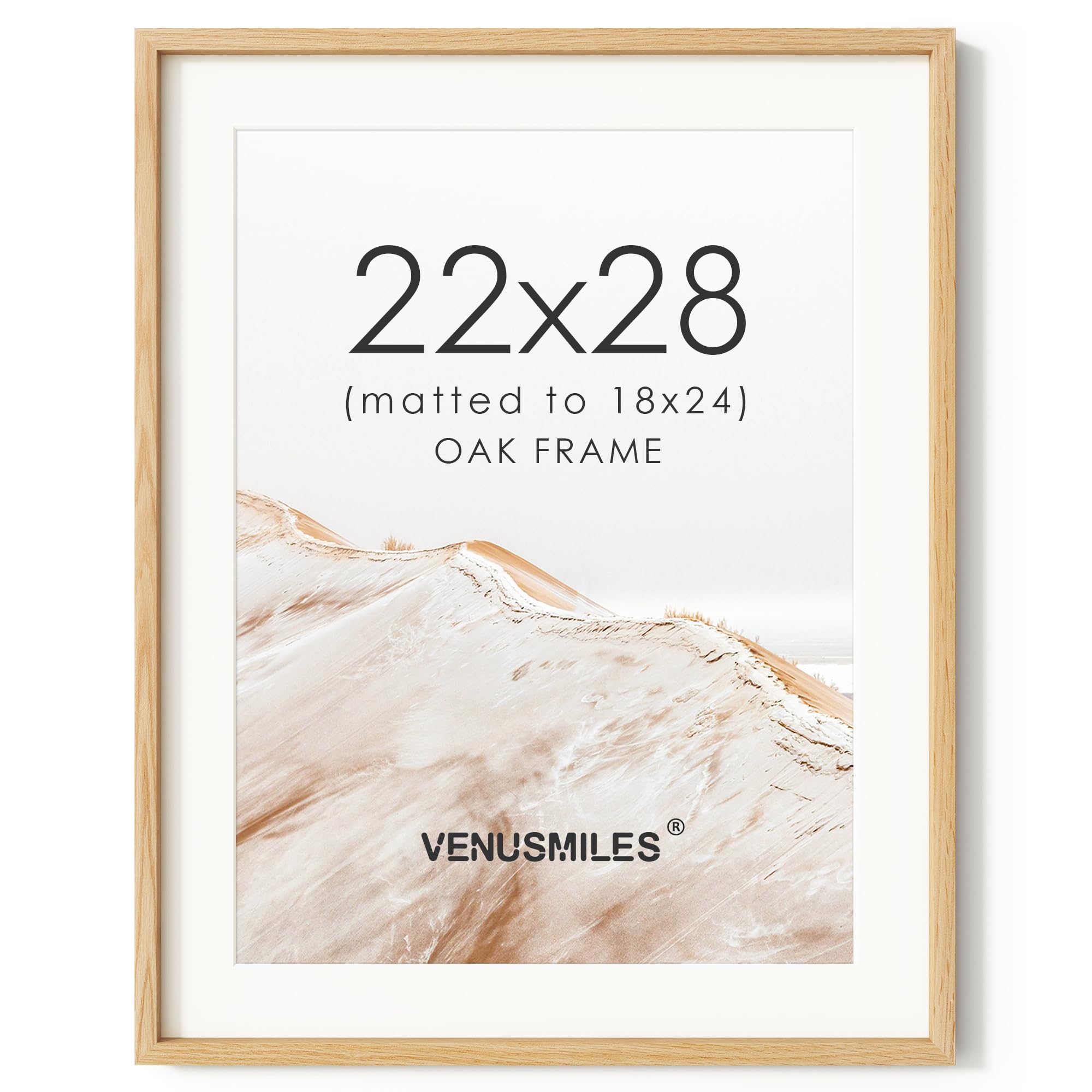 22x28 Poster Frame, USA-Sourced Natural Oak Wood Picture Collage Frame