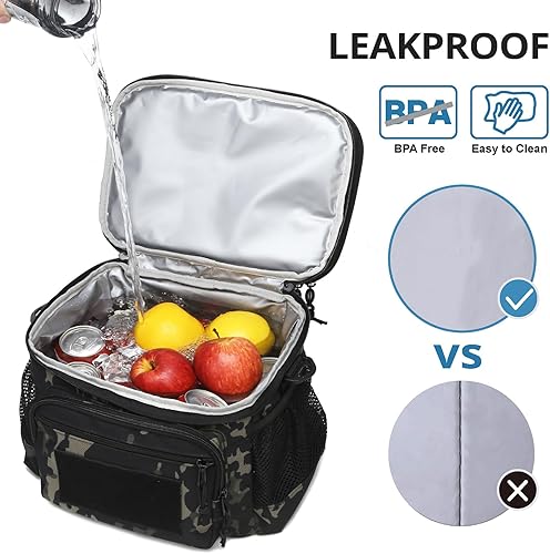 Miniatura 7 de ATRIPACK Bolsa de almuerzo táctica de doble cubierta para hombre, con correa para el hombro, correas Molle, hielera grande para el almuerzo con