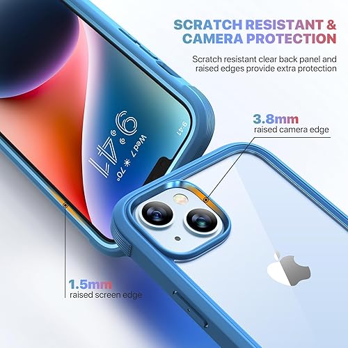 Miniatura 5 de Diaclara Diseñada para iPhone 14, funda resistente de cuerpo completo con protector de pantalla integrado sensible al tacto y antiarañazos, con