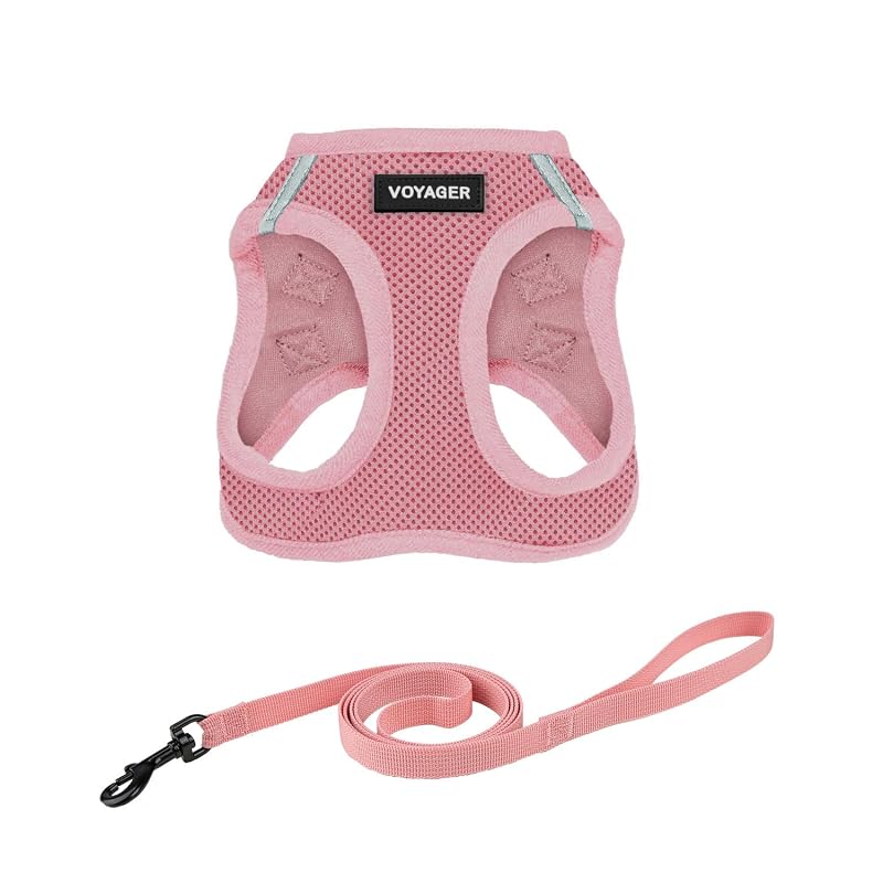 Peitoral para Gatos Best Pet Supplies Voyager Step-In Air com Guia, Malha Air Mesh, Pink, XXS