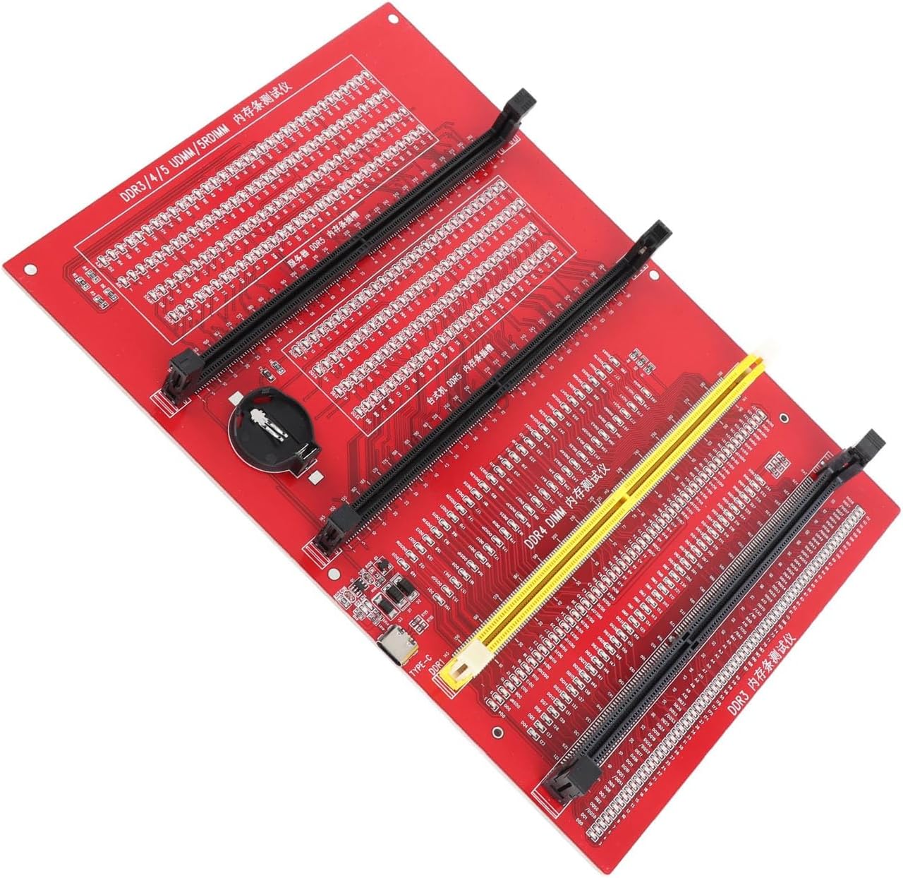 RAM Memory Tester, RAM Memory Tester Card, DDR3 DDR4 DDR5 UDMM RDIMM Diagnostic Analyzer with LED Lights, Suitable for Desktop Server, Internalmemory