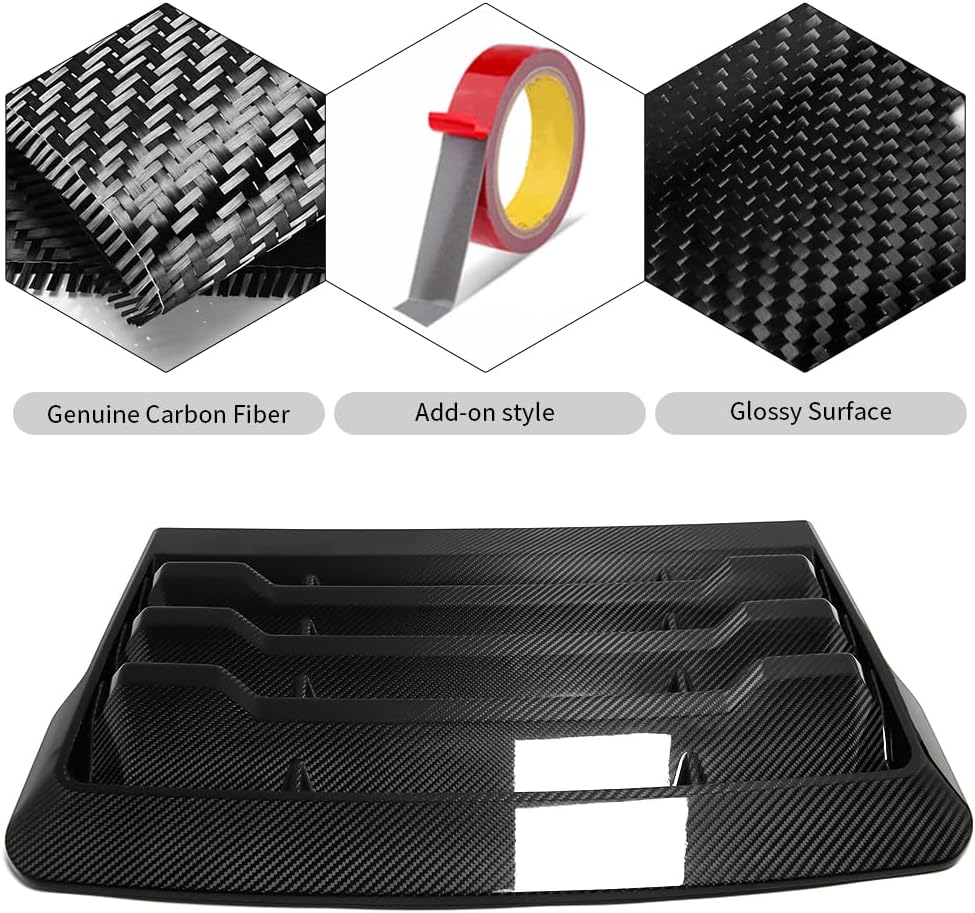 Jogon Carbon Fiber Front Hood Cover Frame Trim for Ford F-150 Raptor 2015 2016 2017 2018 2019 2020, Bonnet Hood Air Flow Intake Decor