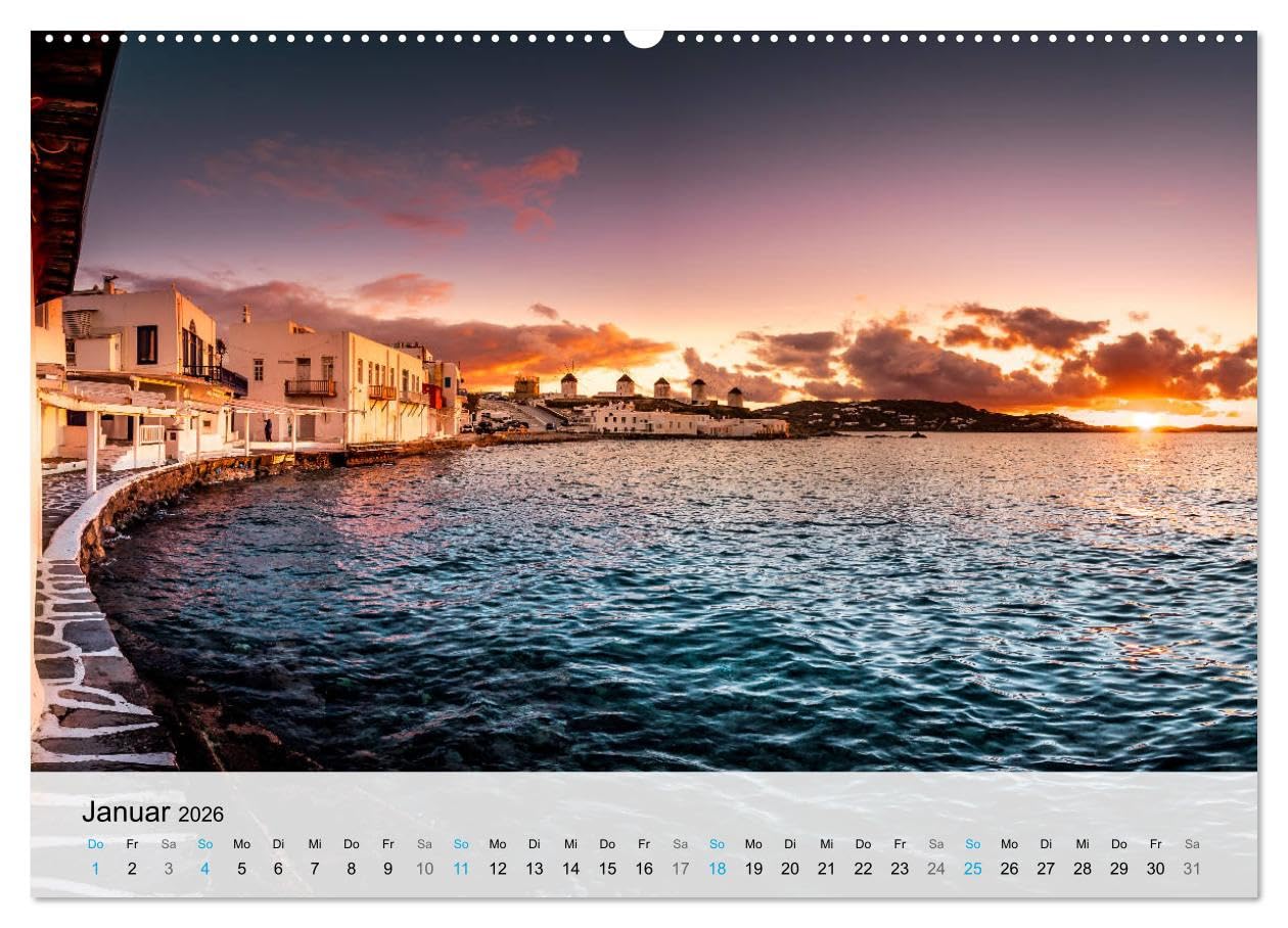 Griechenland - Inselparadies in Europa (hochwertiger Premium Wandkalender 2026 DIN A2 quer), Kunstdruck in Hochglanz: Schönste Fotos der Griechischen Inseln (CALVENDO Orte)