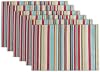 DII IndoorOutdoor Tabletop Collection Multi-use, Machine Washable, Striped, Reversible Placemat Set, 13x19, Summer Print