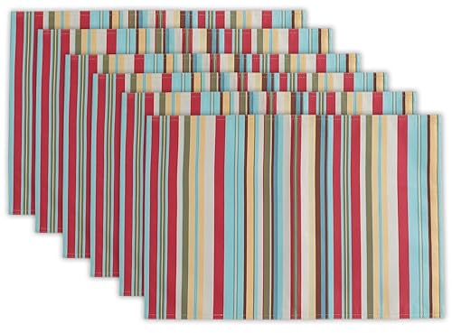 DII Summer Stripe Outdoor Tabletop Collection, Multi-use, Machine Washable, Reversible