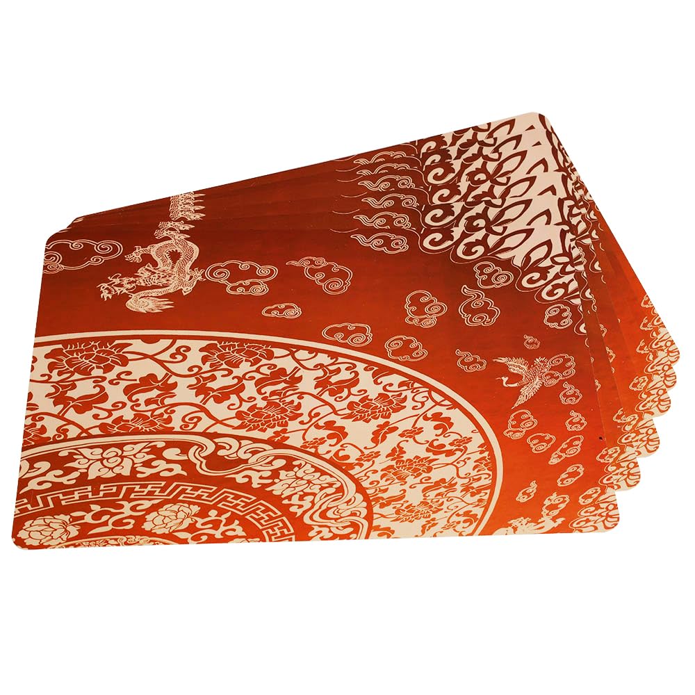 Crystal Home Solutions - Set of 6 Dining Mats Table Mats for Dining Tea Table Woven Vinyl Stain Resistant Table Mats Easy to Clean (Oriental) (B0CMDGBG2B) Amazon Price History, Amazon Price Tracker