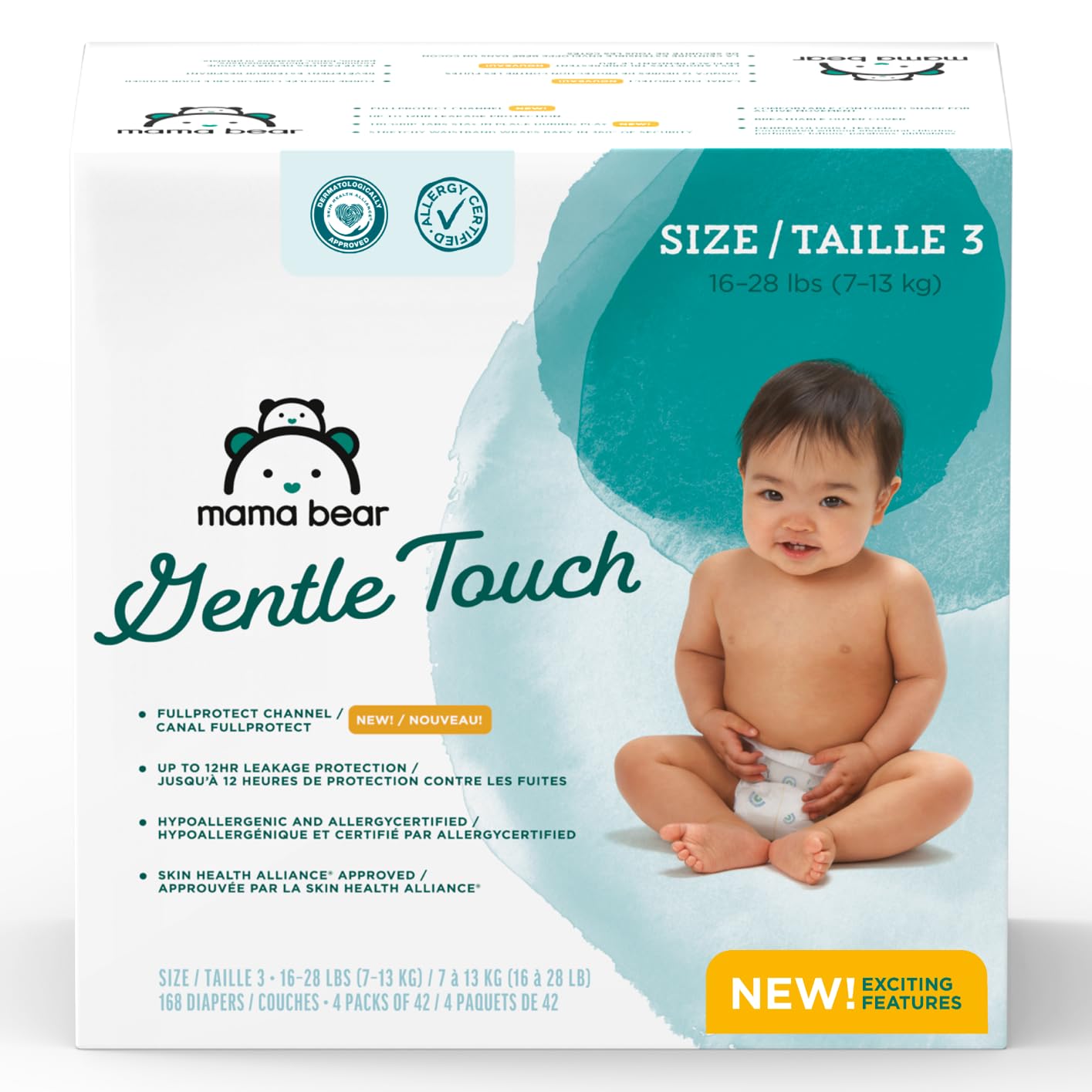 Mama bear gentle touch size 3 16-28 lbs 168 diapers